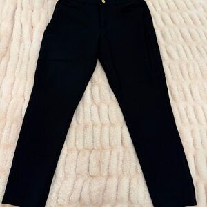 Michael Kors Black Stretch Pants with gold buttons